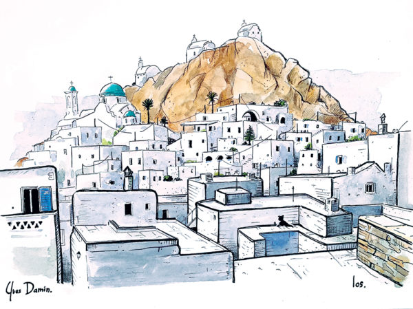 Aquarelle Grèce, Ios Cyclades