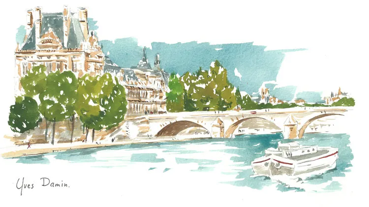 aquarelle du Louvre