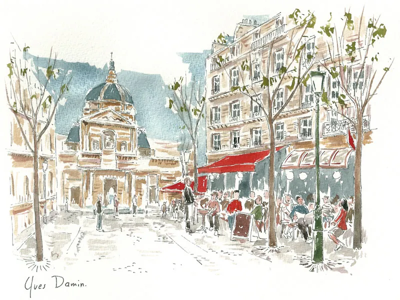 aquarelle de la Sorbonne