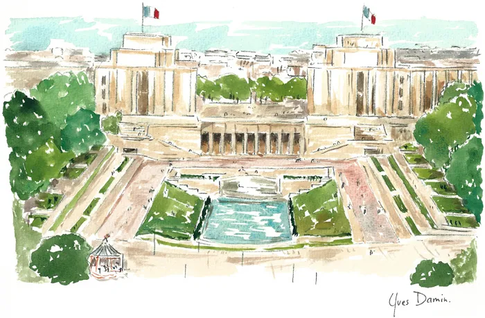aquarelle du Trocadero