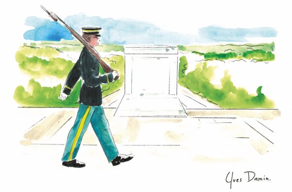 Personnages, garde devant la tombe du Unknown Soldier à Arlington, Etats-Unis
